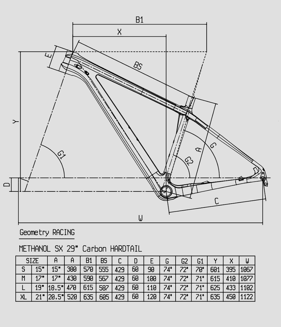 Bianchi Methanol 9.4 SX 2017 geometry