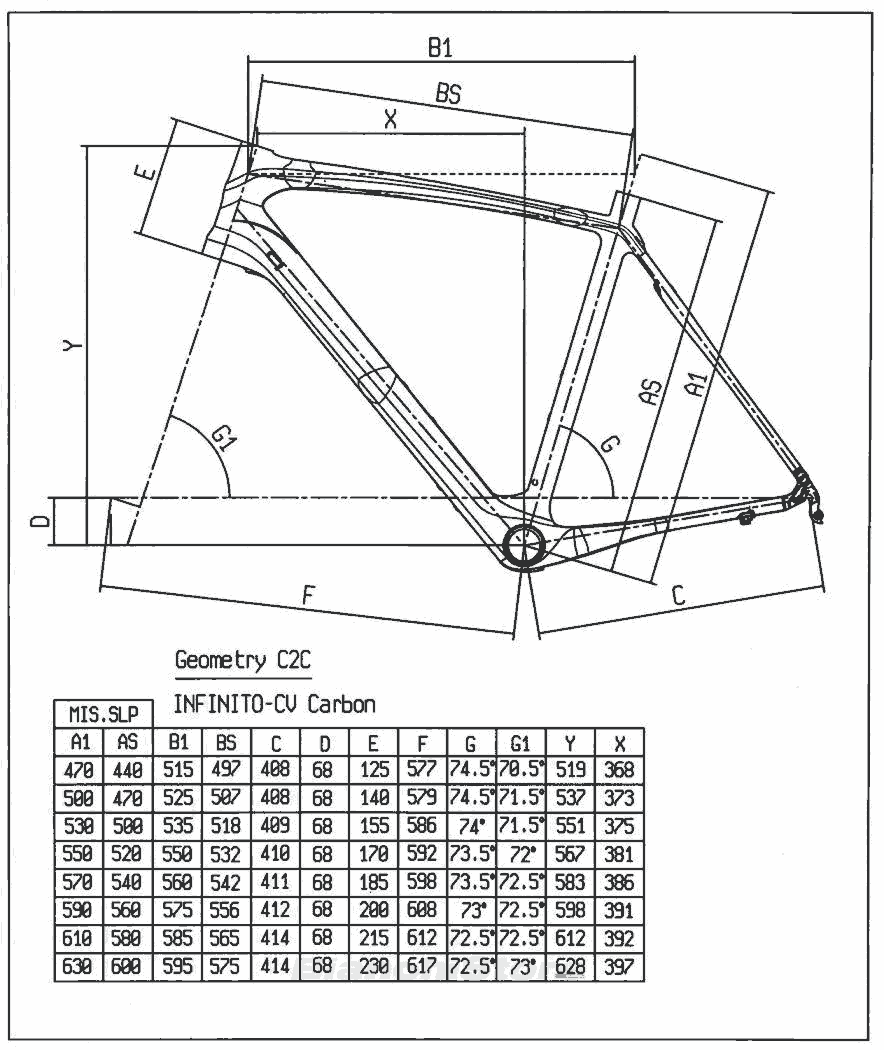Bianchi Infinito CV 2016 геометрия